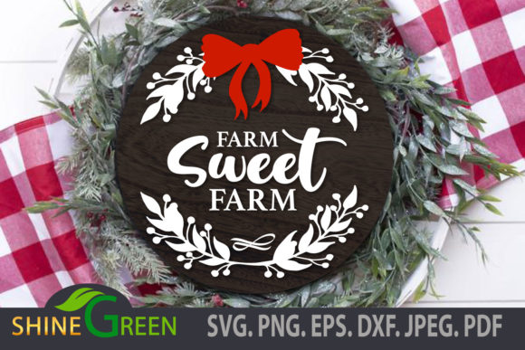 Christmas SVG Farm Sweet Farm Floral Graphics for Crafts