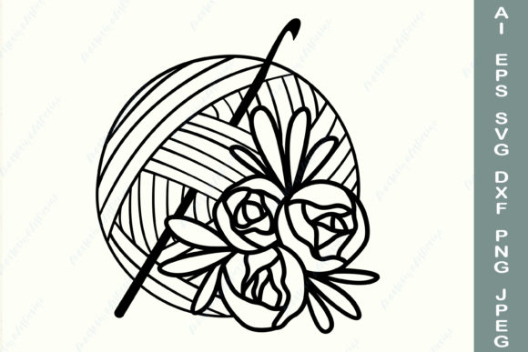 Crochet, Floral Yarn Ball: A Crafts and Graphics Review for Designers
