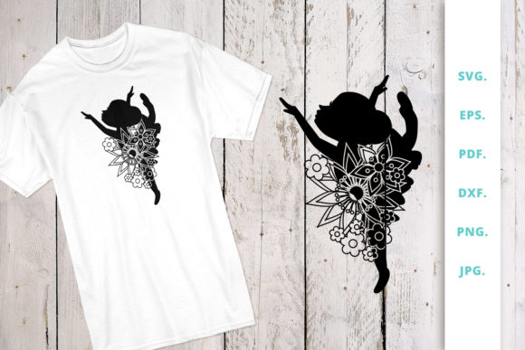 Floral Ballerina Silhouette 1: A Graphic Design Asset for Crafts and Content