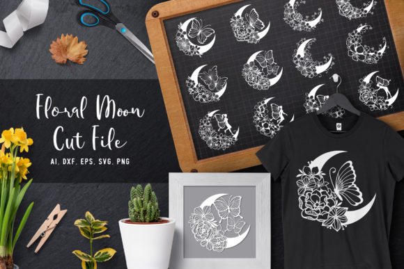 Floral Crescent Moon Bundle Review: Premium Graphics for Crafts