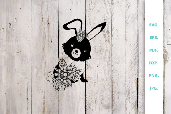 Floral Easter Bunny Cut File 3: Graphics for Crafts