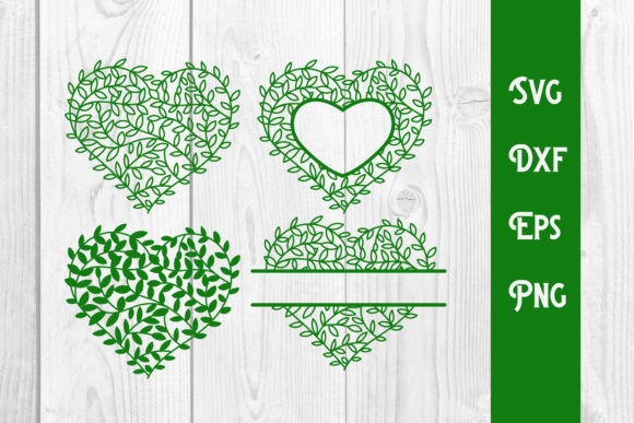 Floral Heart Monogram, Valentine Nature Graphics & Print Templates