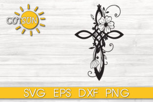 Floral Infinity Cross: Premium Graphics for Crafts and Branding