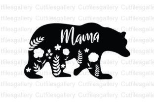 Floral Mama Bear Graphics for Crafts and Branding