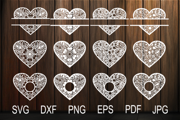Floral Mandala Hearts SVG: Premium Graphics for Crafts