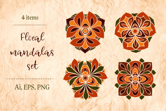 Floral Mandalas Set: Premium Graphics for Crafts