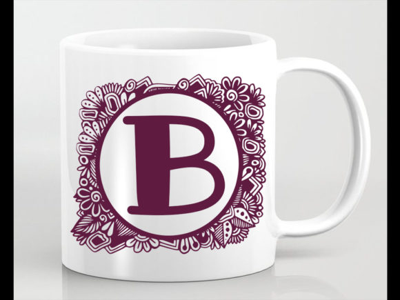 Floral Monogram SVG Cut File: Graphics for Print Templates