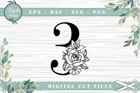 Floral Number 3 Cutting Files: A Designer's Take on Graphics and Crafts