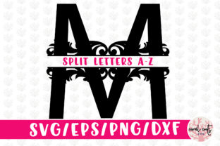 Floral Split Letters Monogram a to Z SVG for Graphics and Crafts