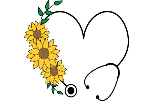 Floral Stethoscope SVG, Sunflower Svg, F: Graphics & T-Shirt Designs Review