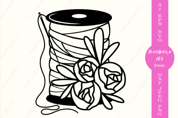 Floral Threads and Needle: Graphics for Crafts & Local Brands