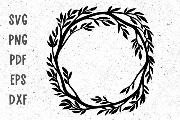 Floral Twig Wreath Svg File for Cricut