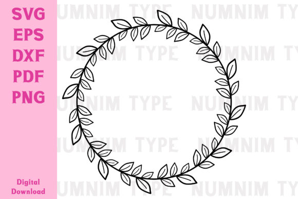 Floral Wreath Svg, Laurel Wreath Outline Graphics for Crafts