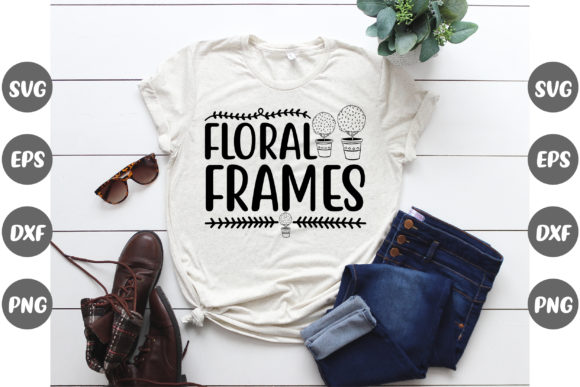 Garden, Floral Frames Graphics for T-Shirt Designs and Branding