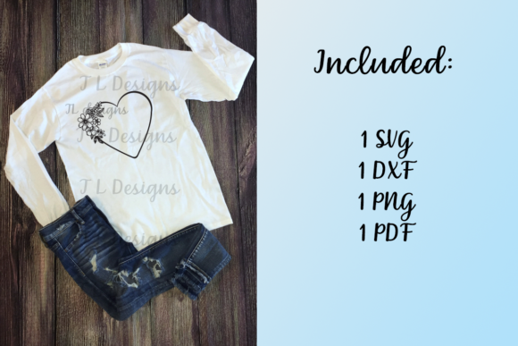 Heart Floral Graphics for Crafts and Branding