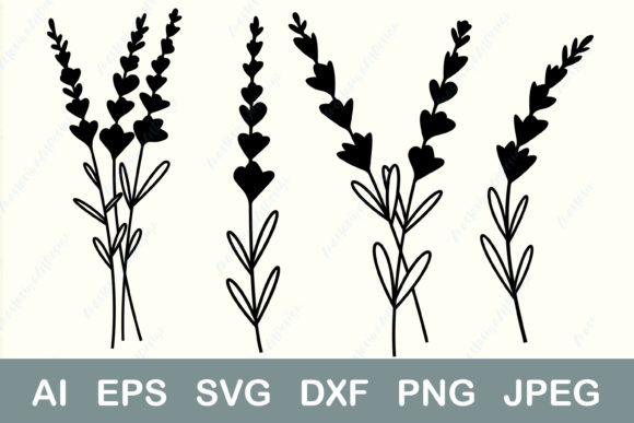 Lavender, Wildflower, Floral Graphics for Crafts and Content