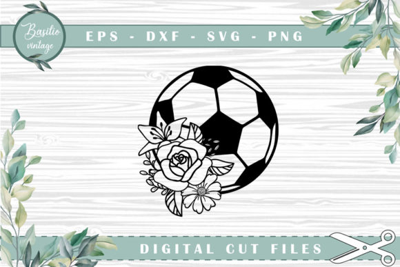 Soccer Floral Cutting Files for Modern Graphics and Crafts