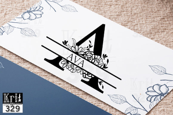 Split Monogram Floral Border SVG for Graphics and Crafts